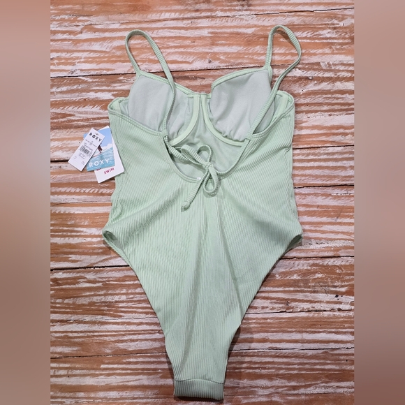NWT Roxy Eco Love‎ The Muse One Piece Swimsuit Green M - Picture 5 of 5